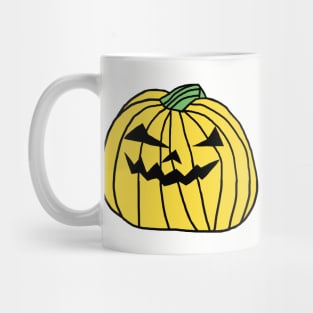 Big Yellow Halloween Horror Pumpkin Mug